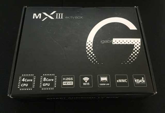 La boite de la box 4K MX3