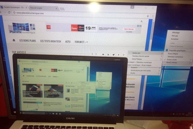 Chuwi Lapbook - Usage avec une TV en second écran