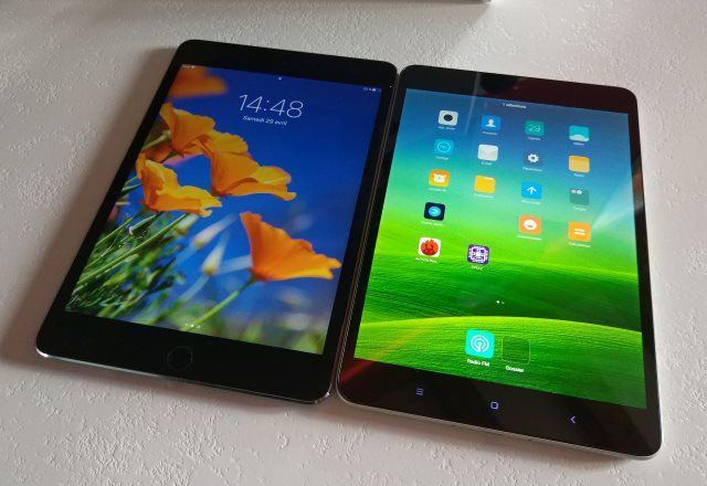 Un iPad mini 4 et la Xiaomi Mi Tab 3 