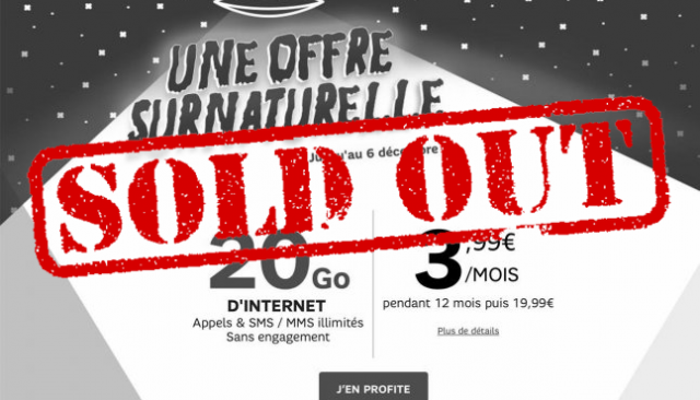 Forfait SFR RED illimité 20 Go à 3,99 € par mois, (...)