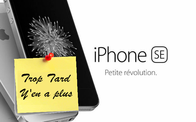 iPhone SE 16 Go 294€99, 64GO 359€99 (via ODR 100 Euros) (...)