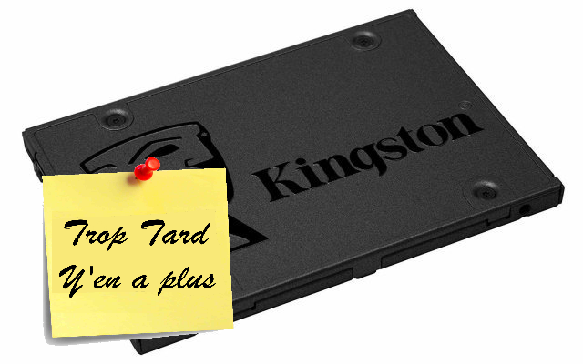 Disque SSD Interne 2,5 pouces Kingston A400 120Go à (...)