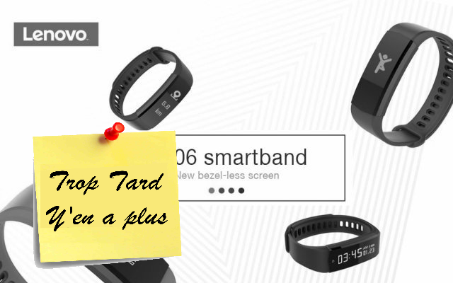 Lenovo HX06, bracelet d'activité Smartband à 12€18