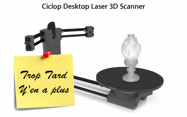 Scanner laser pour Imprimante 3D Ciclop à 73€96