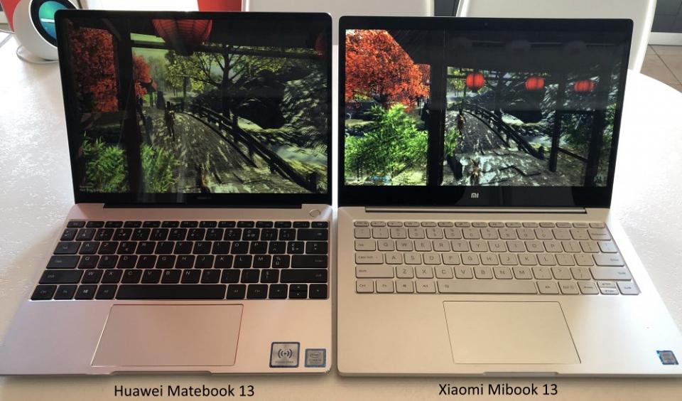 Pour le même encombrement, l'écran du Matebook 13 est plus grand que celui d'un Mi Notebook 13