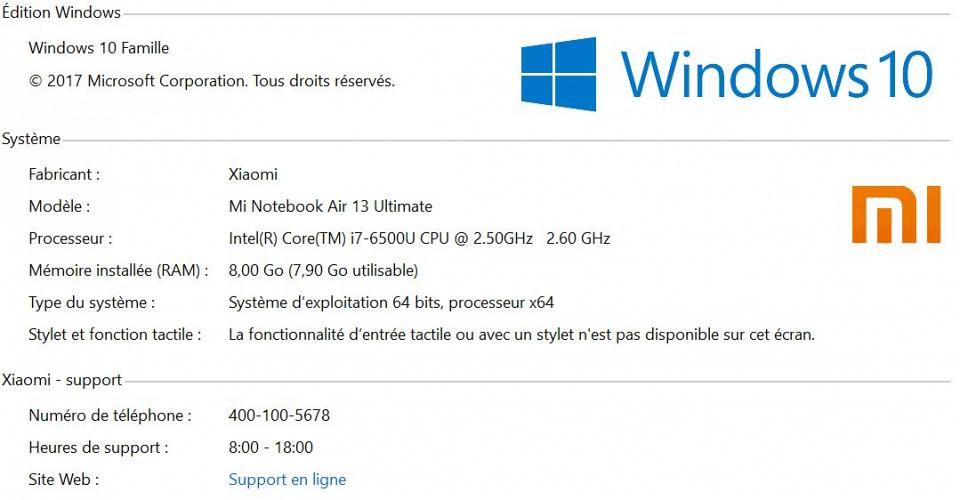 Windows 10 installé et configuré 100% comme d'origine