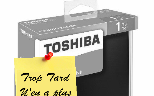 Disque Dur 1To portable Toshiba à 52€33 livré