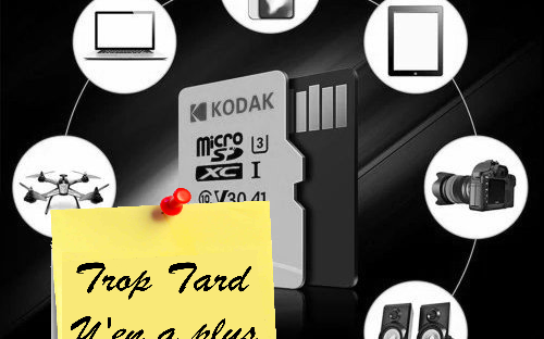 Carte mémoire Kodak SDXC 256 Go classe 10 U3 à (...)