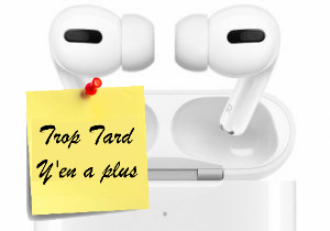 Les Apple Airpods PRO, ANC, charge sans fil QI, 24 (...)