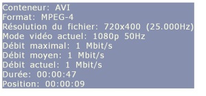 Quelques inforamtions disponibles en cours de lecture