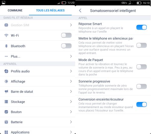 Menu « Somatosensoriel »