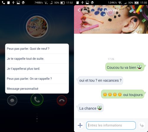 Les fonctions de téléphonie et sms/mms sont optimisées