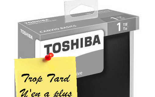 Disque Dur 1To portable Toshiba à 52€33 livré