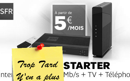 SFR BOX Starter ADSL fibre à partir de 5€ pendant 1 an