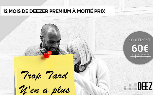Musique illimité Streaming Deezer Premium 1 an à moitié (…)