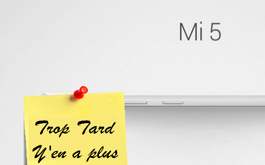 Smartphone Xiaomi MI5 à 177€99, 3GO/64GO, Snapdragon 820 (…)