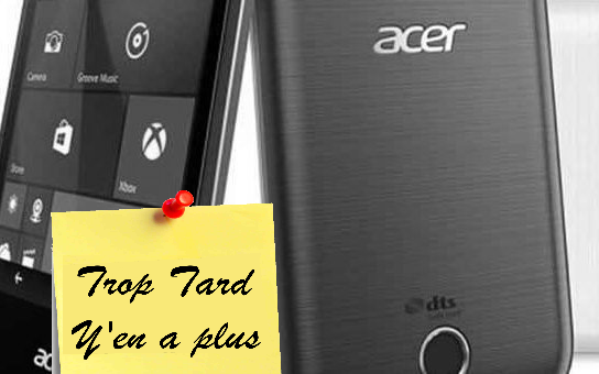 Le smartphone Acer Liquid M330 Windows 10 à 39€30 au (…)