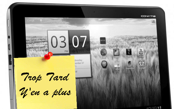 Tablette Android 10 pouces Tegra 2 Acer A200 à 140,99 € !