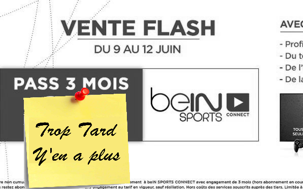 BeinSports Connect pass 3 mois sans engagement à 20€
