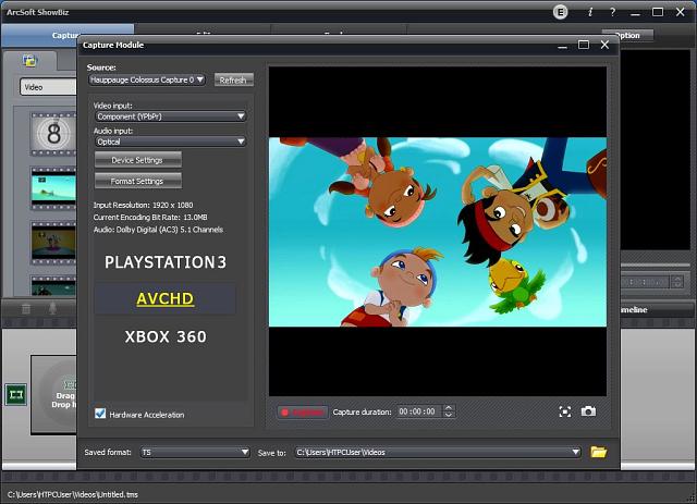 L'interface de capture