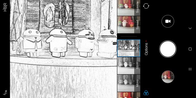 L'application photo propose des filtres temps réels