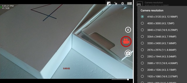Préférez OPEN CAMERA au logiciel de série de la MI PAD