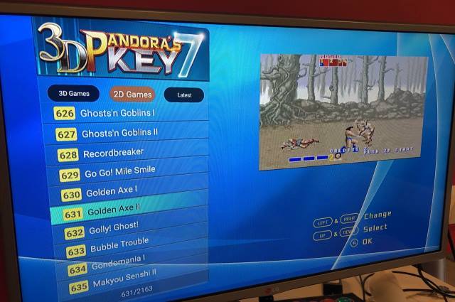 L'interface de selection des jeux est simple