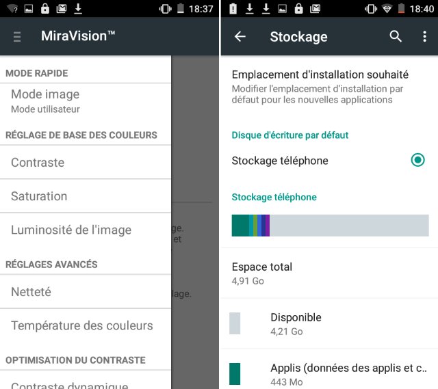 Miravision / espace stockage disponible