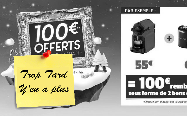 100€ offerts dès 100€ d'achat chez Cdiscount (2 bons (…)