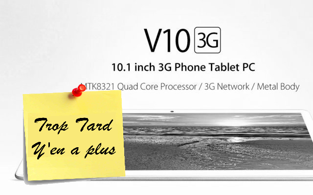 Tablette 10 pouces Onda V10, HD, Android 5.1 avec 3G à (…)