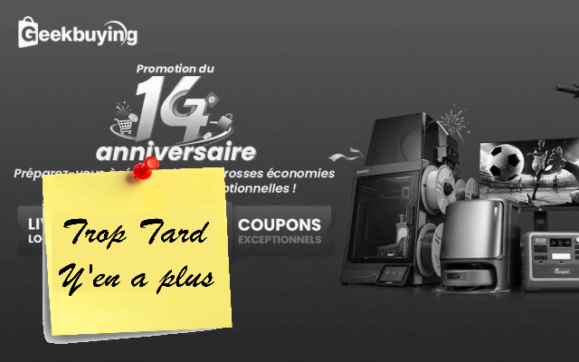 Geekbuying fête ses 14 ans, nombreuses promotions sur (…)