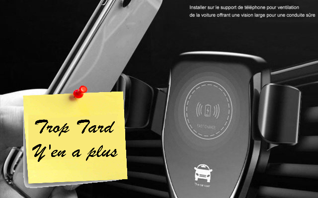 Support et chargeur Qi Smartphone Universel Voiture à 8€90