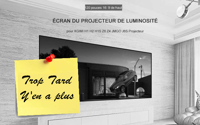 Écran de Projection 16:9 de 120 pouces - Gris, Haute (…)