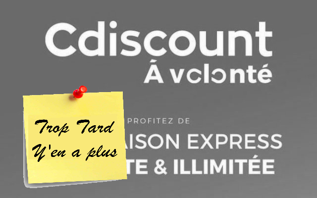 Abonnement CDISCOUNT à volonté à 8€ pour une année