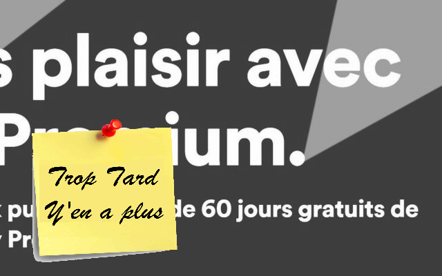 Offre Spotify PREMIUM 60 jours de musique illimitée (…)