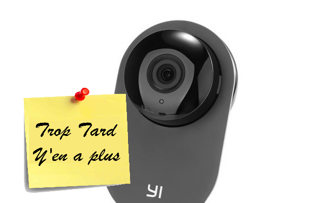 Caméra Wifi YI vision de nuit 720P noire 20€46 !