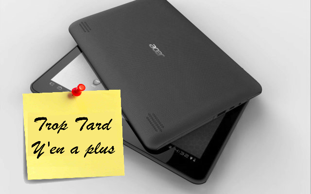 Tablette 10'' Acer Iconia A200 titanium 229€ en soldes