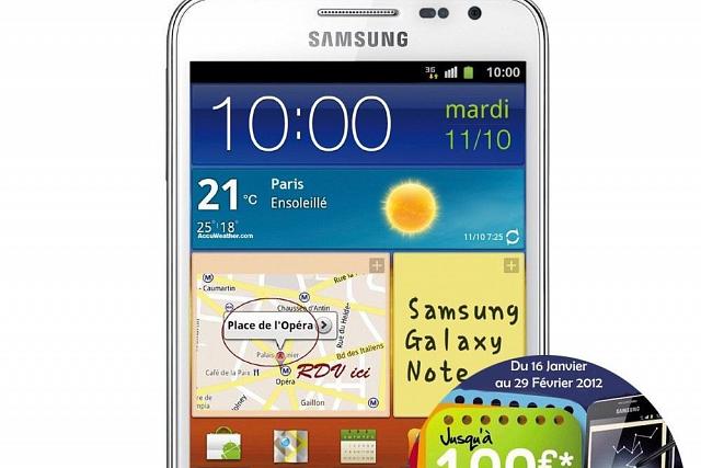 Galaxy Note débloqué à 111 € avec abonnement 1 heure
