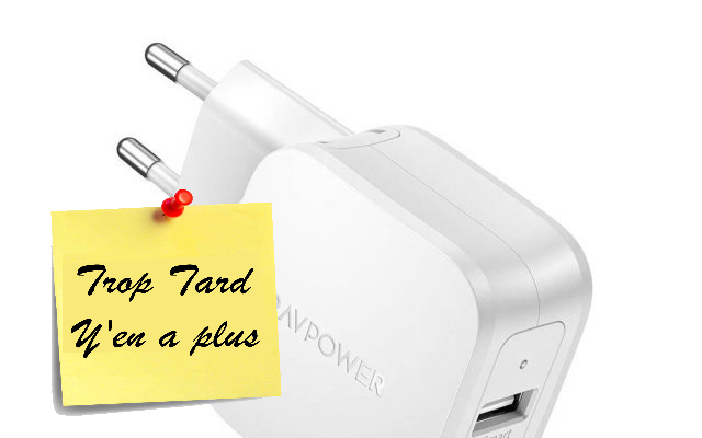 Chargeur double port USB intelligent RAVPOWER à 6€49 @ (…)