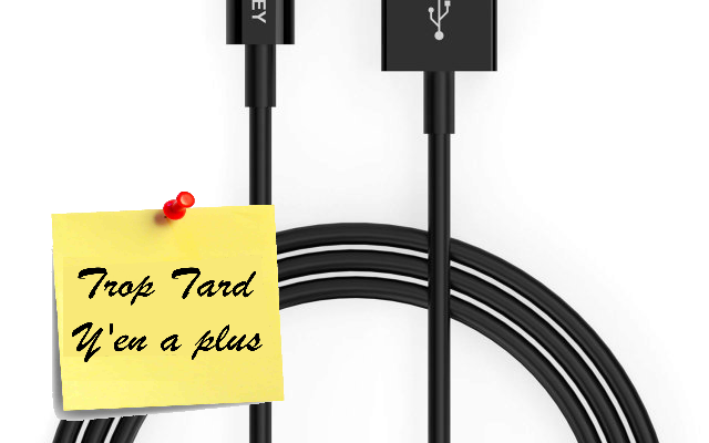 Câble iPhone Lightning certifié MFI Aukey 1 mètre à 2€99 (…)