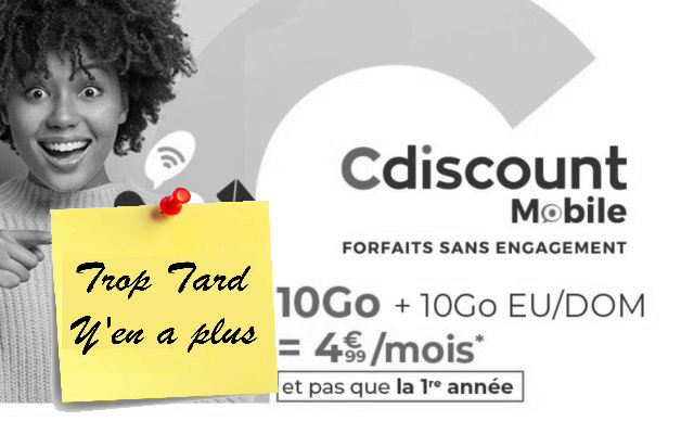 Forfait Cdiscount Mobile Appels/SMS/MMS illimités, (…)