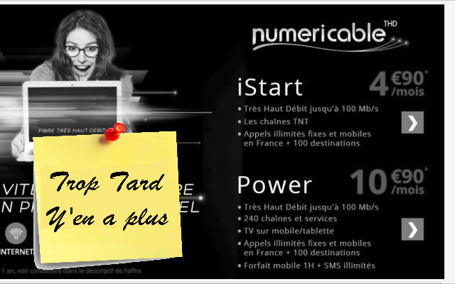 Offre Fibre Numericable en vente privée dés 4€99 !