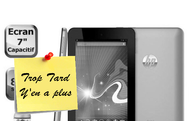 Soldes, tablette Android HP Slate 7 IPS, Bluetooth à 69€82 !