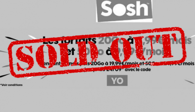 Forfait Sosh illimité 20GO en France et Europe à 4€99, 50 (...)