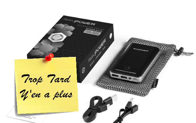 Batterie externe de secours Ravpower 8400mAh à 15€99 et (…)