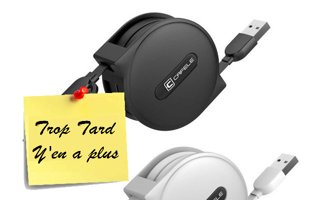 Pack deux câbles Lightning/microUSB retractables (…)