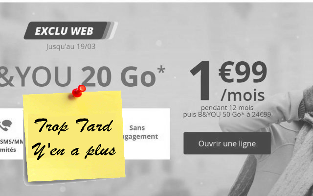 Bouygues Telecom forfait illimités Voix/SMS/MMS Data (…)