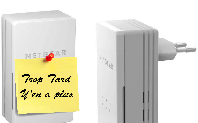2 adaptateurs CPL Ethernet Netgear 200 Mbit/s 19€90 !