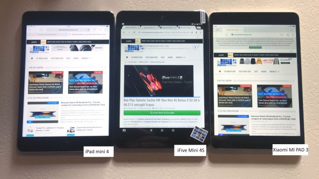 Comparatif entre 3 tablettes 8 pouces du marché