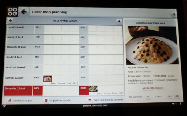 Préparez le menu de la semaine ...